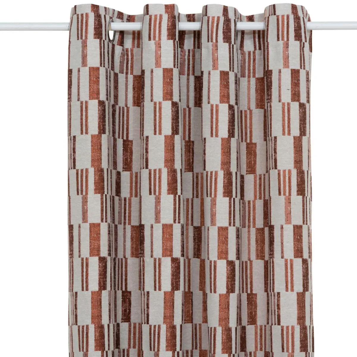 Atmosphera, cru017dateur d'intu017drieur Rideau tissé (140 x 260 cm) Leyna Terracotta New
