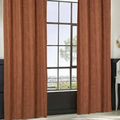 Atmosphera, cru017dateur d'intu017drieur Rideau tissé (135 x 260 cm) Willow Terracotta Best