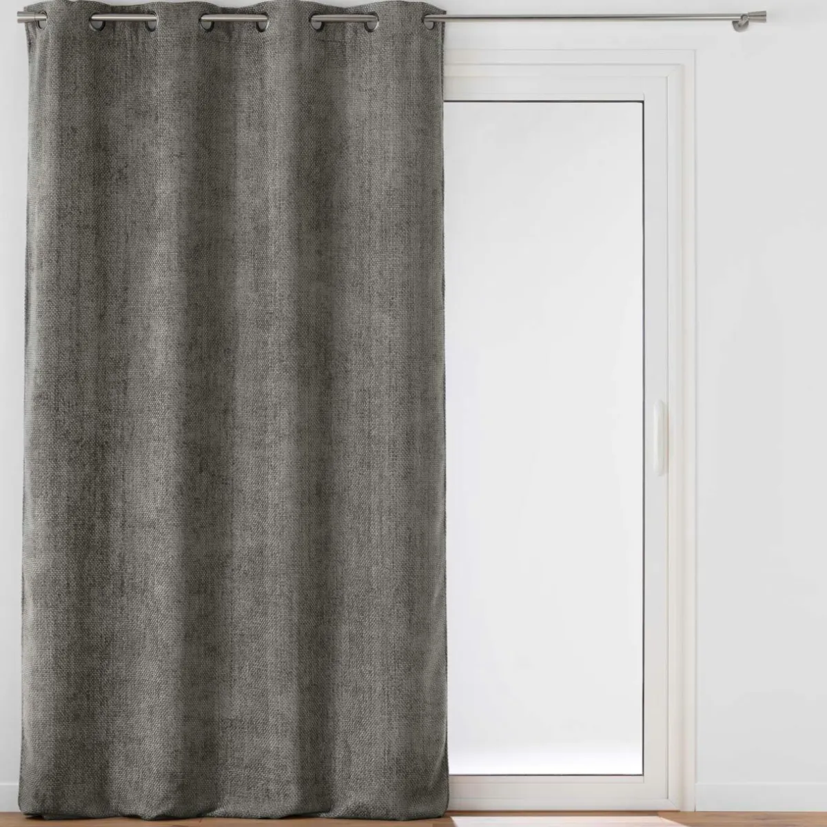 douceur d'intu017drieur Rideau Velours Chenille (140 x 260 cm) Leo Gris Anthracite New