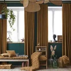 EMINZA Rideau velours de coton ajustable (140 x max 270 cm) Victor Camel Sale