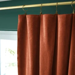 EMINZA Rideau velours de coton ajustable (140 x max 270 cm) Victor Terracotta Hot