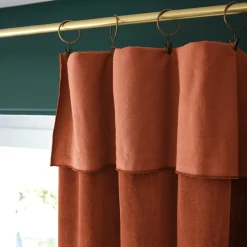 EMINZA Rideau velours de coton ajustable (140 x max 270 cm) Victor Terracotta Hot