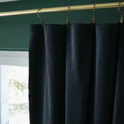 EMINZA Rideau velours de coton ajustable (140 x max 270 cm) Victor Bleu nuit Outlet