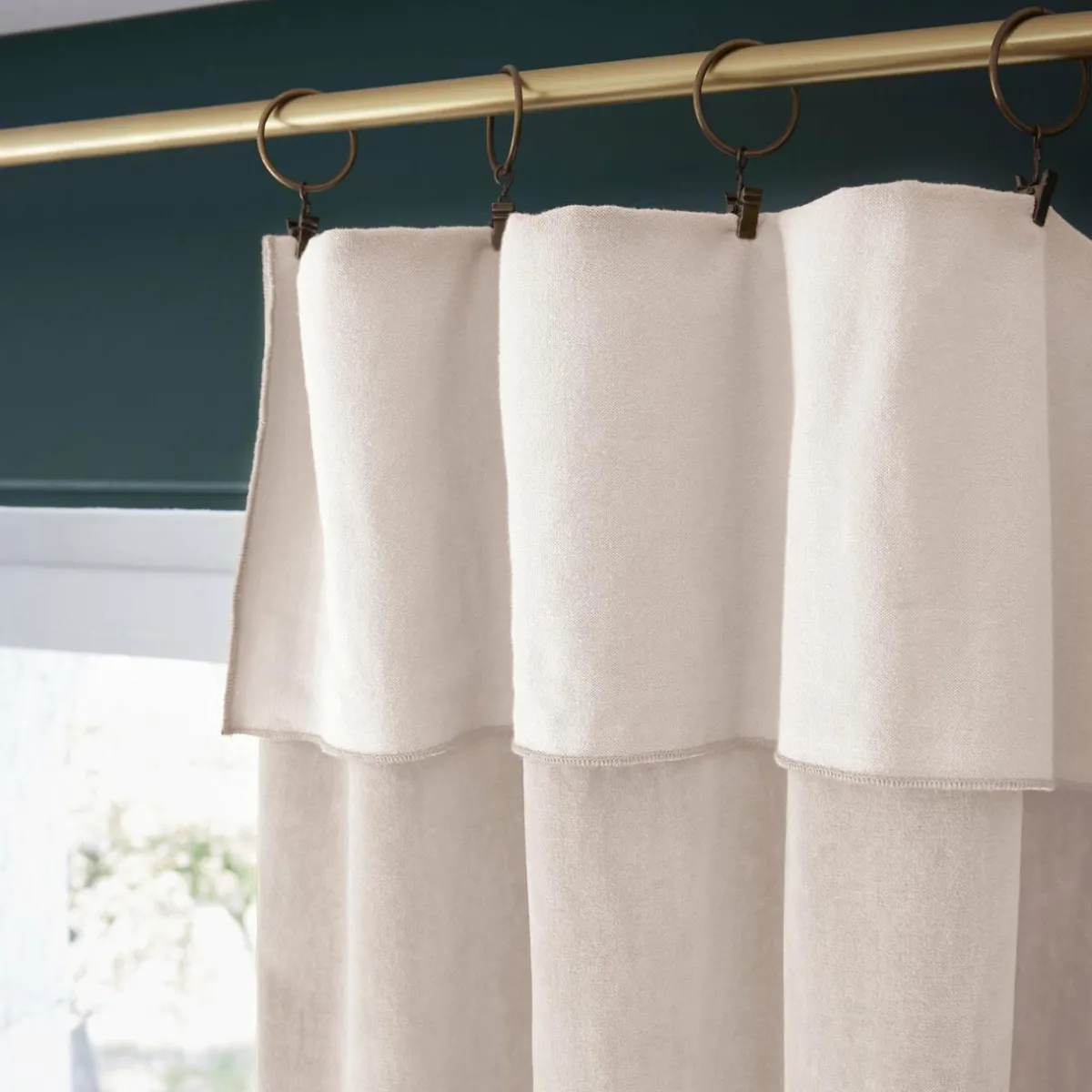 EMINZA Rideau velours de coton ajustable (140 x max 270 cm) Victor pampa Beige Discount