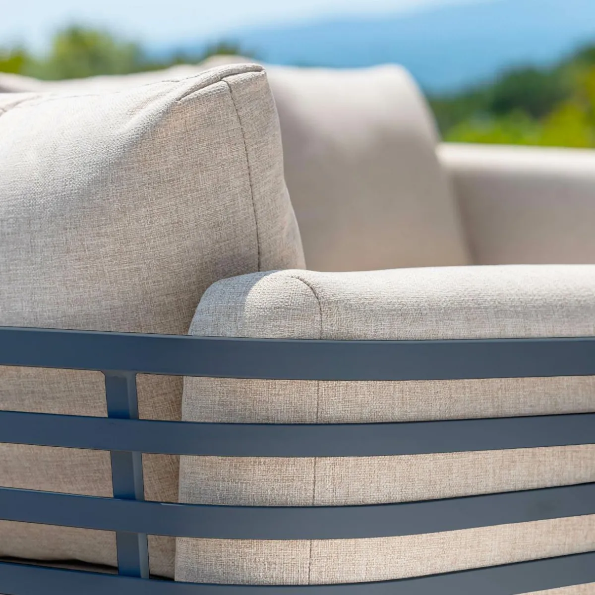 MOBELLIA Salon de jardin aluminium 4 places 5 pcs Monte Carlo Gris anthracite et taupe Anthracite - Taupe Sale