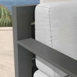 MOBELLIA Salon de jardin aluminium 4 places 4 pcs Elba Gris anthracite et gris clair Anthracite - Gris Clair Best
