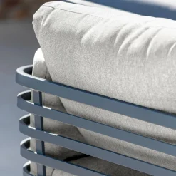 MOBELLIA Salon de jardin aluminium 5 places 5 pcs Monte Carlo Gris anthracite et gris clair Anthracite - Gris Clair