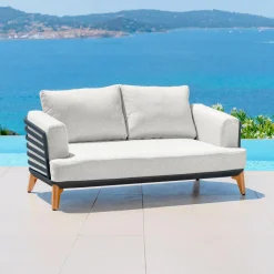 MOBELLIA Salon de jardin aluminium 9 places 12 pcs Monte Carlo Gris anthracite et gris clair Anthracite - Gris Clair Best