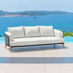 MOBELLIA Salon de jardin aluminium 8 places 6 pcs Monte Carlo Gris anthracite et gris clair Anthracite - Gris Clair Outlet