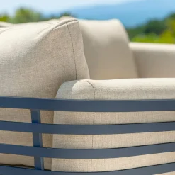 MOBELLIA Salon de jardin aluminium 7 places 6 pcs Monte Carlo Gris anthracite et beige Anthracite - Beige Clearance