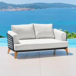 MOBELLIA Salon de jardin aluminium 7 places 6 pcs Monte Carlo Gris anthracite et gris clair Anthracite - Gris Clair Clearance