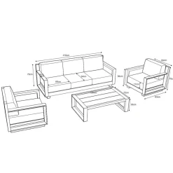 MOBELLIA Salon de jardin aluminium 5 places 4 pcs Elba Gris anthracite et gris clair Anthracite - Gris Clair Sale