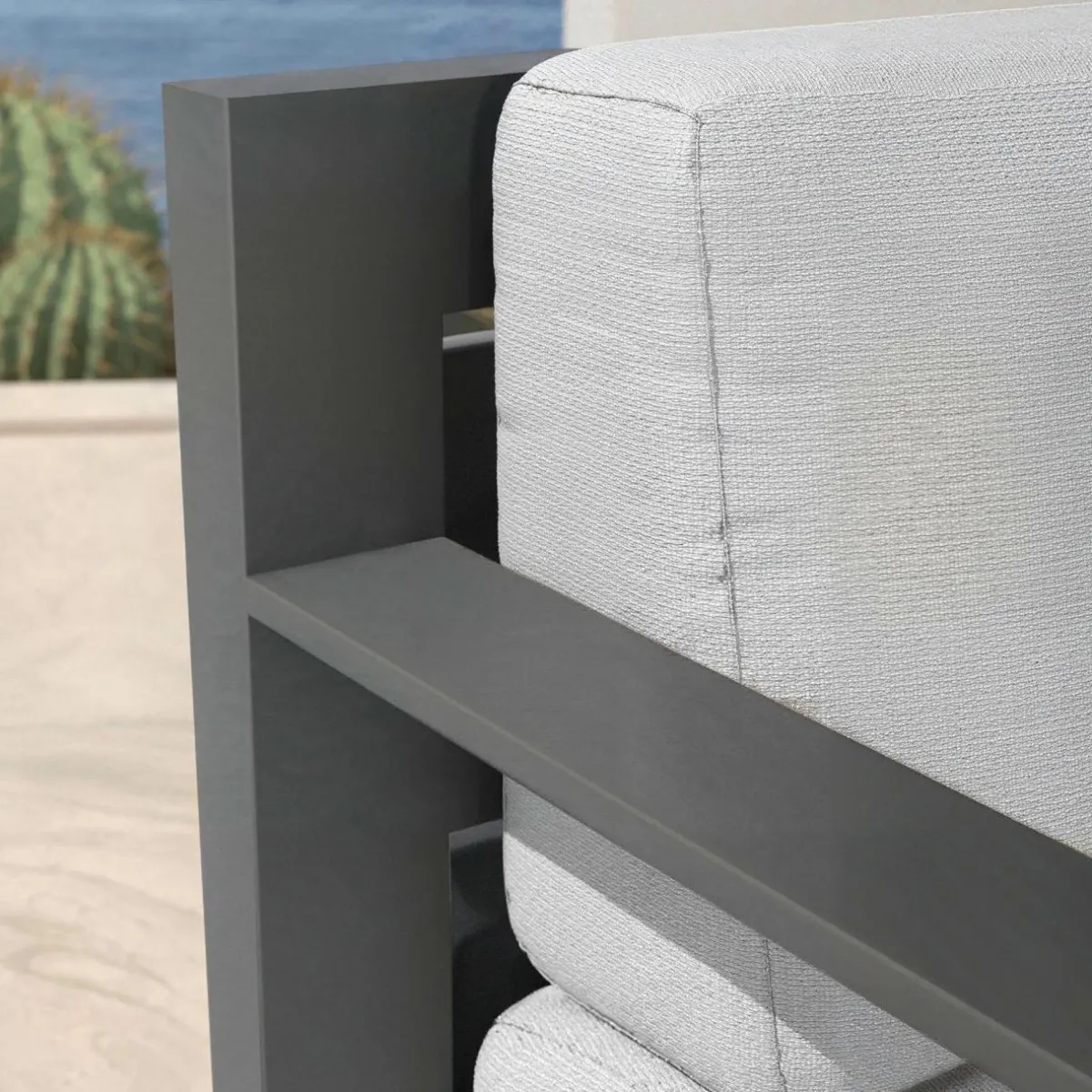 MOBELLIA Salon de jardin aluminium 5 places 4 pcs Elba Gris anthracite et gris clair Anthracite - Gris Clair Sale