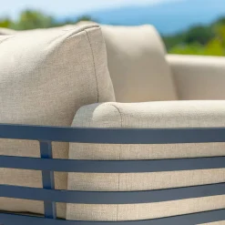 MOBELLIA Salon de jardin aluminium 4 places 5 pcs Monte Carlo Gris anthracite et beige Anthracite - Beige