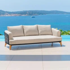 MOBELLIA Salon de jardin aluminium 12 places 8 pcs Monte Carlo Gris anthracite et taupe Anthracite - Taupe New