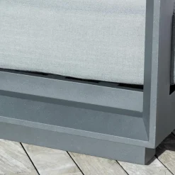 MOBELLIA Salon de jardin d'angle aluminium 5 places Elba Gris Anthracite New