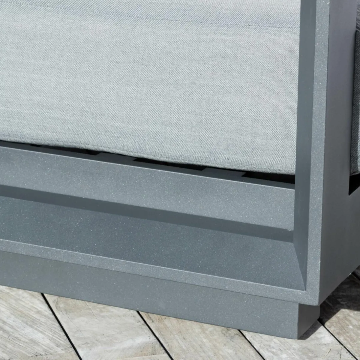 MOBELLIA Salon de jardin d'angle aluminium 5 places Elba Gris Anthracite New