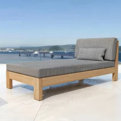 MOBELLIA Salon de jardin d'angle en bois d'acacia 5 places 5 pcs Borneo Gris Anthracite Sale