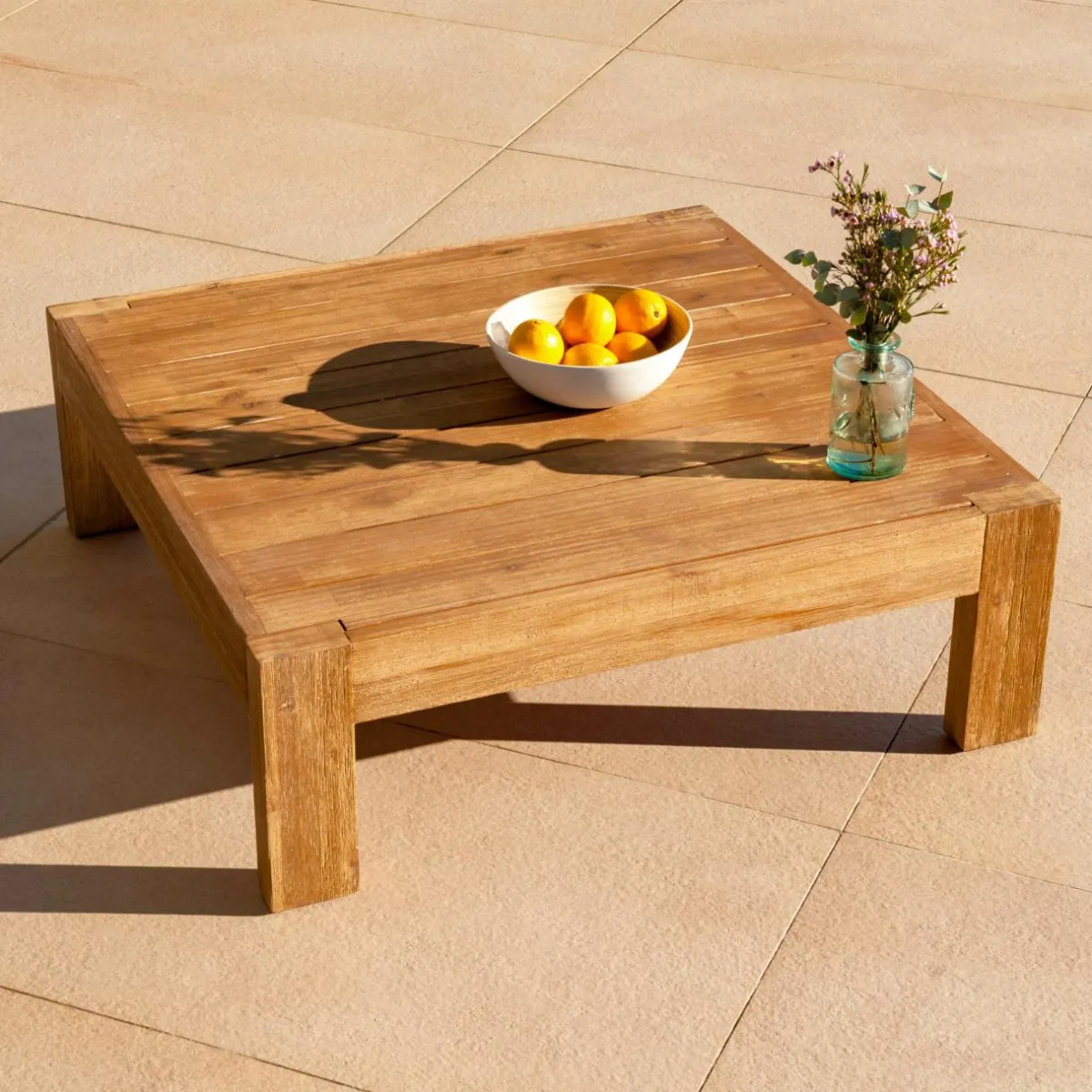 MOBELLIA Salon de jardin d'angle en bois d'acacia 5 places 5 pcs Borneo Gris Anthracite Sale