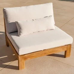 MOBELLIA Salon de jardin d'angle en bois d'acacia 5 places 5 pcs Borneo Sable Outlet