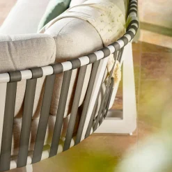 MOBELLIA Salon de jardin en aluminium 7 places Long Beach Blanc New