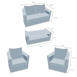 MOBELLIA Salon de jardin en résine tressée 4 places 4 pcs Calvi Gris et gris clair Tressé Gris - Gris clair Clearance