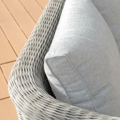 MOBELLIA Salon de jardin en résine tressée 4 places 4 pcs Calvi Gris et gris clair Tressé Gris - Gris clair Clearance