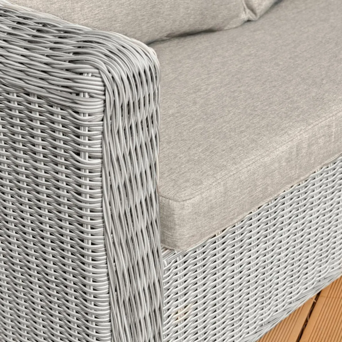 MOBELLIA Salon de jardin en résine tressée 7 places 5 pcs Calvi Gris et taupe Tressé Gris - Taupe Best