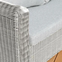 MOBELLIA Salon de jardin en résine tressée 7 places 5 pcs Calvi Gris et gris clair Tressé Gris - Gris clair Best