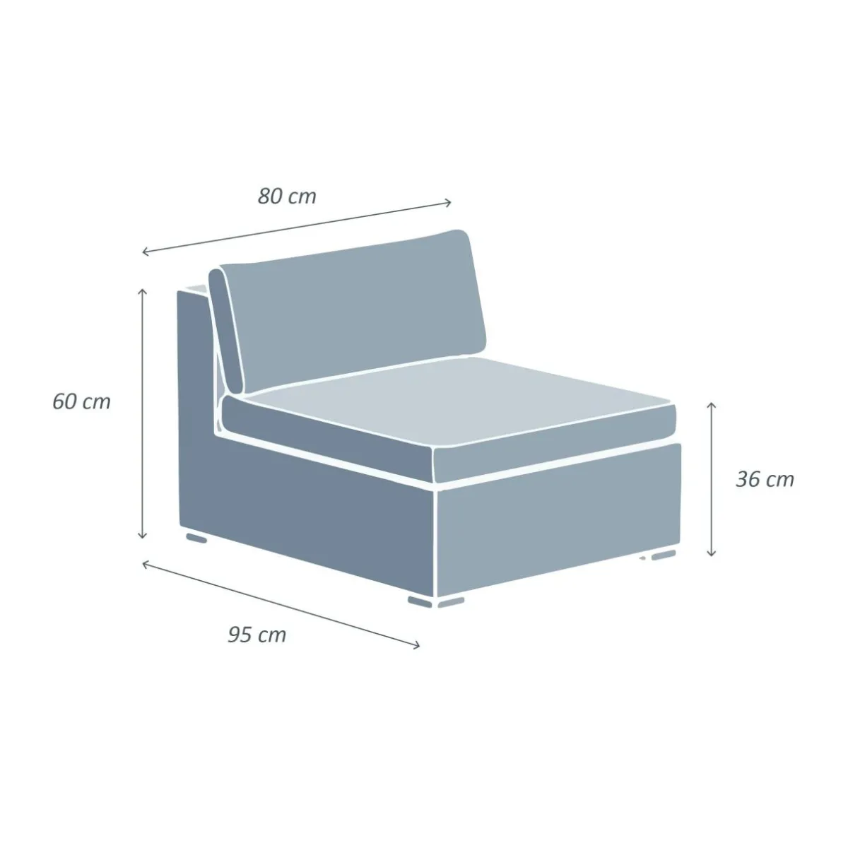 MOBELLIA Salon de jardin en résine tressée 4 places 4 pcs Palma Gris Tresse Gris - Gris New