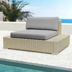 MOBELLIA Salon de jardin en résine tressée 9 places 9 pcs Palma Gris et anthracite Tressé Gris - Anthracite Discount