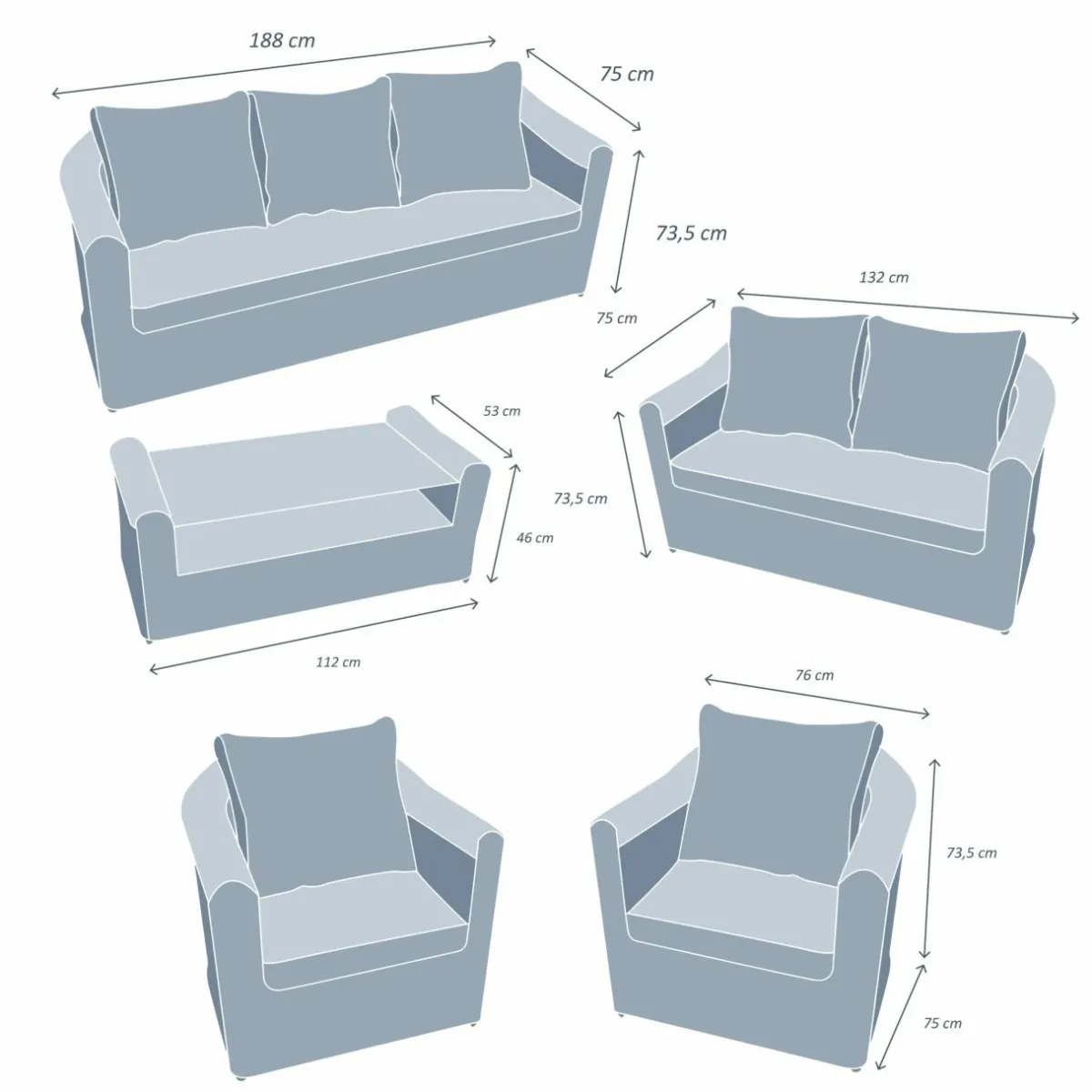 MOBELLIA Salon de jardin en résine tressée 7 places 5 pcs Calvi Blanc Tressé Blanc - Blanc New