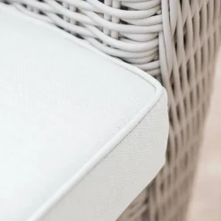 MOBELLIA Salon de jardin en résine tressée 7 places 5 pcs Calvi Blanc Tressé Blanc - Blanc New