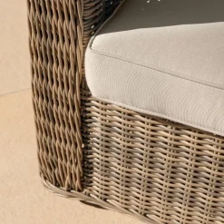 MOBELLIA Salon de jardin en résine tressée 5 places 4 pcs Calvi Sepia et taupe Tressé Sepia - Taupe Discount