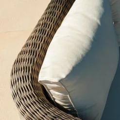 MOBELLIA Salon de jardin en résine tressée 4 places 4 pcs Calvi Sepia et beige Tressé Sepia - Beige