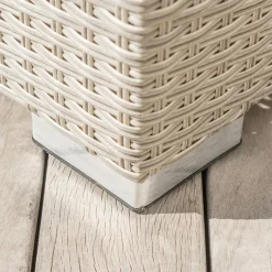 MOBELLIA Salon de jardin en résine tressée 4 places 4 pcs Palma Gris et beige Tresse Gris - Beige New