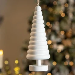KAEMINGK Sapin à suspendre en bois (H15 cm) Harmonie Blanc Sale