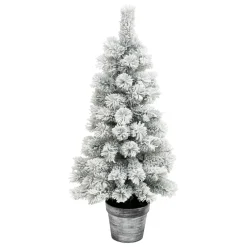 JJA Sapin artificiel de Noël en pot (H100 cm) Windy Peak Vert enneigé Sapin enneigé Best