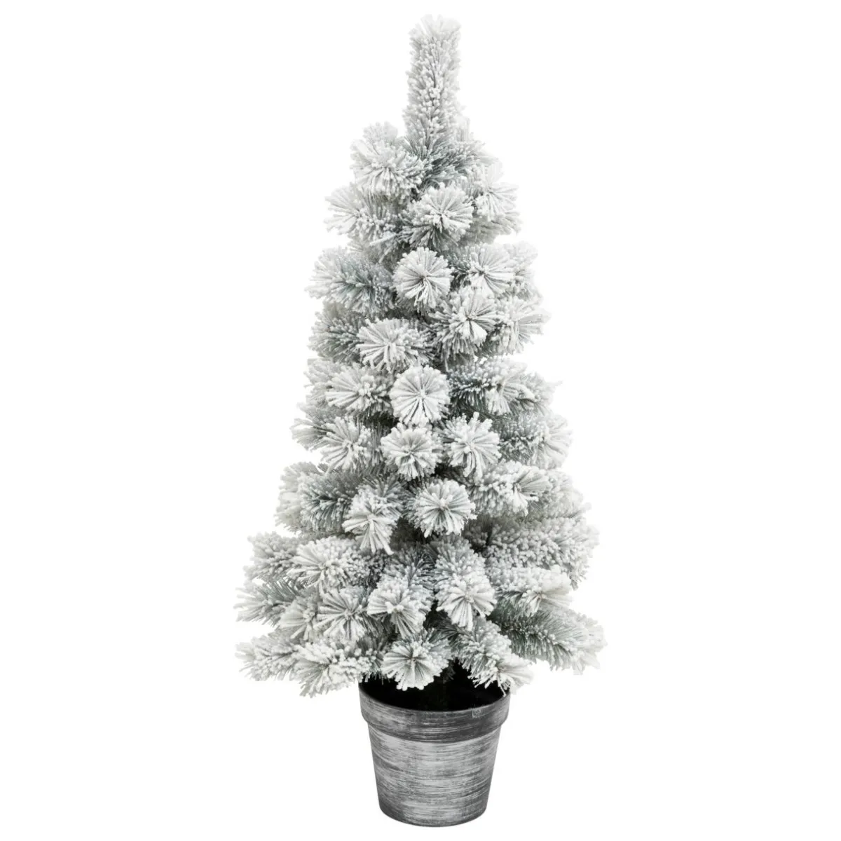 JJA Sapin artificiel de Noël en pot (H100 cm) Windy Peak Vert enneigé Sapin enneigé Best