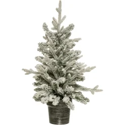 FEERIC LIGHTS Sapin artificiel de Noël en pot (H70 cm) Frosty Vert enneigé Sapin enneigé Discount