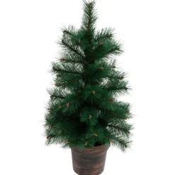 JJA Sapin artificiel de Noël en pot (H70 cm) Windy Peak Vert Sapin vert Hot