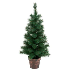 JJA Sapin artificiel de Noël en pot (H100 cm) Windy Peak Vert sapin Sapin vert Discount