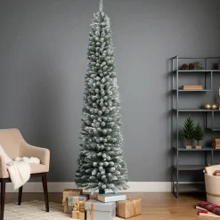 EMINZA Sapin artificiel de Noël (H300 cm) Narrow Vert enneigé Sapin enneigé Discount
