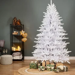 EMINZA Sapin artificiel de Noël (H240 cm) Odense Blanc irisé et pailleté Sapin blanc Clearance