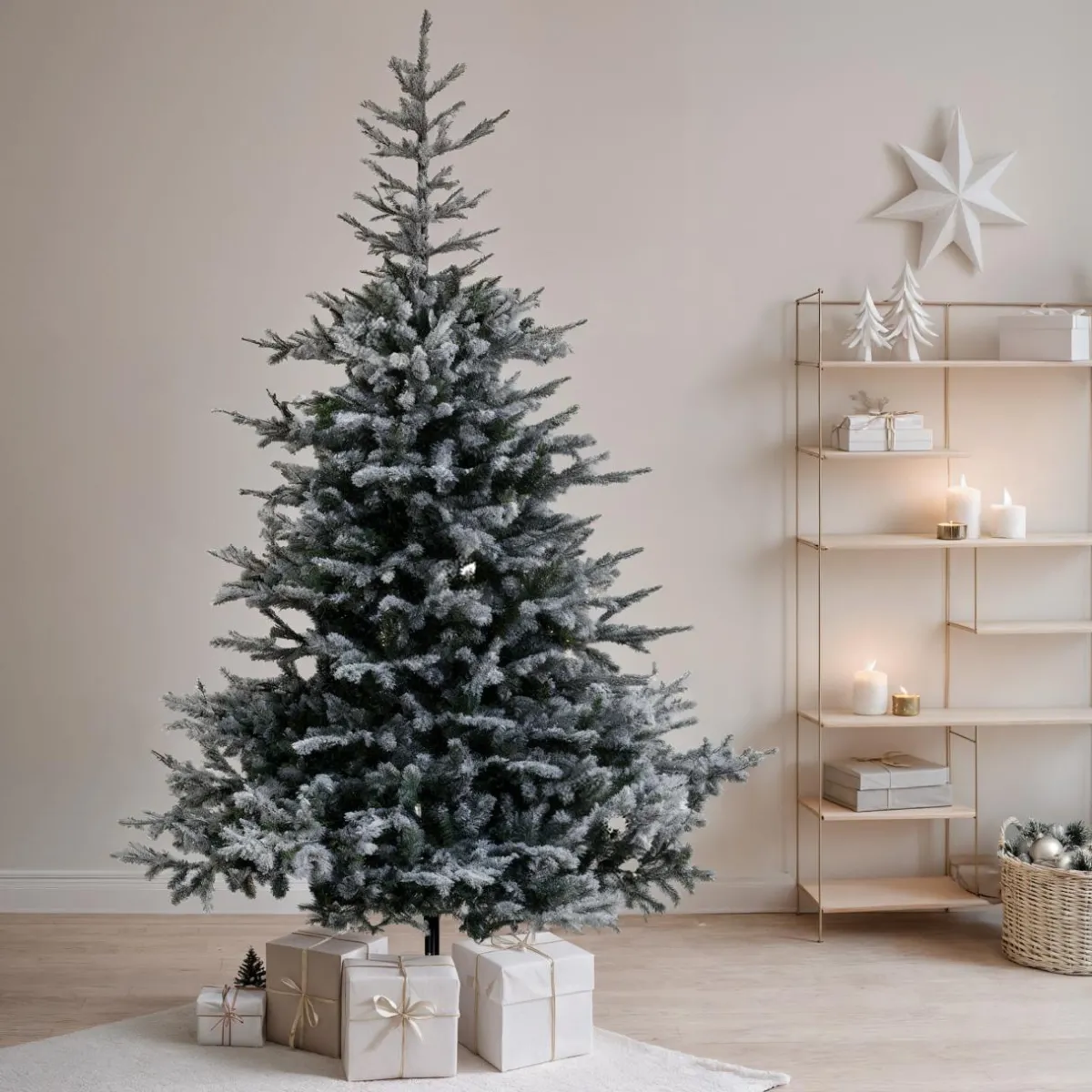 EMINZA Sapin artificiel de Noël (H180 cm) Glorious Vert enneigé Sapin enneigé Discount