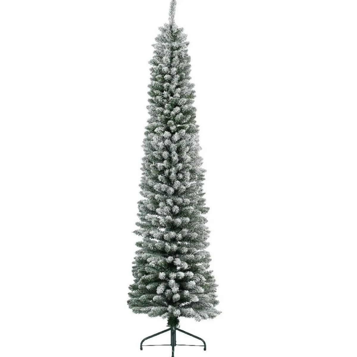 EMINZA Sapin artificiel de Noël (H150 cm) Narrow Vert enneigé Sapin enneigé Hot