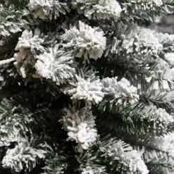 EMINZA Sapin artificiel de Noël (H150 cm) Narrow Vert enneigé Sapin enneigé Hot