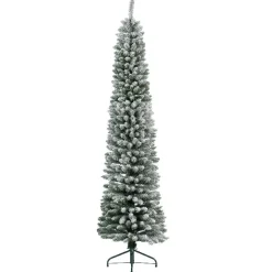 EMINZA Sapin artificiel de Noël (H120 cm) Narrow Vert enneigé Sapin enneigé New