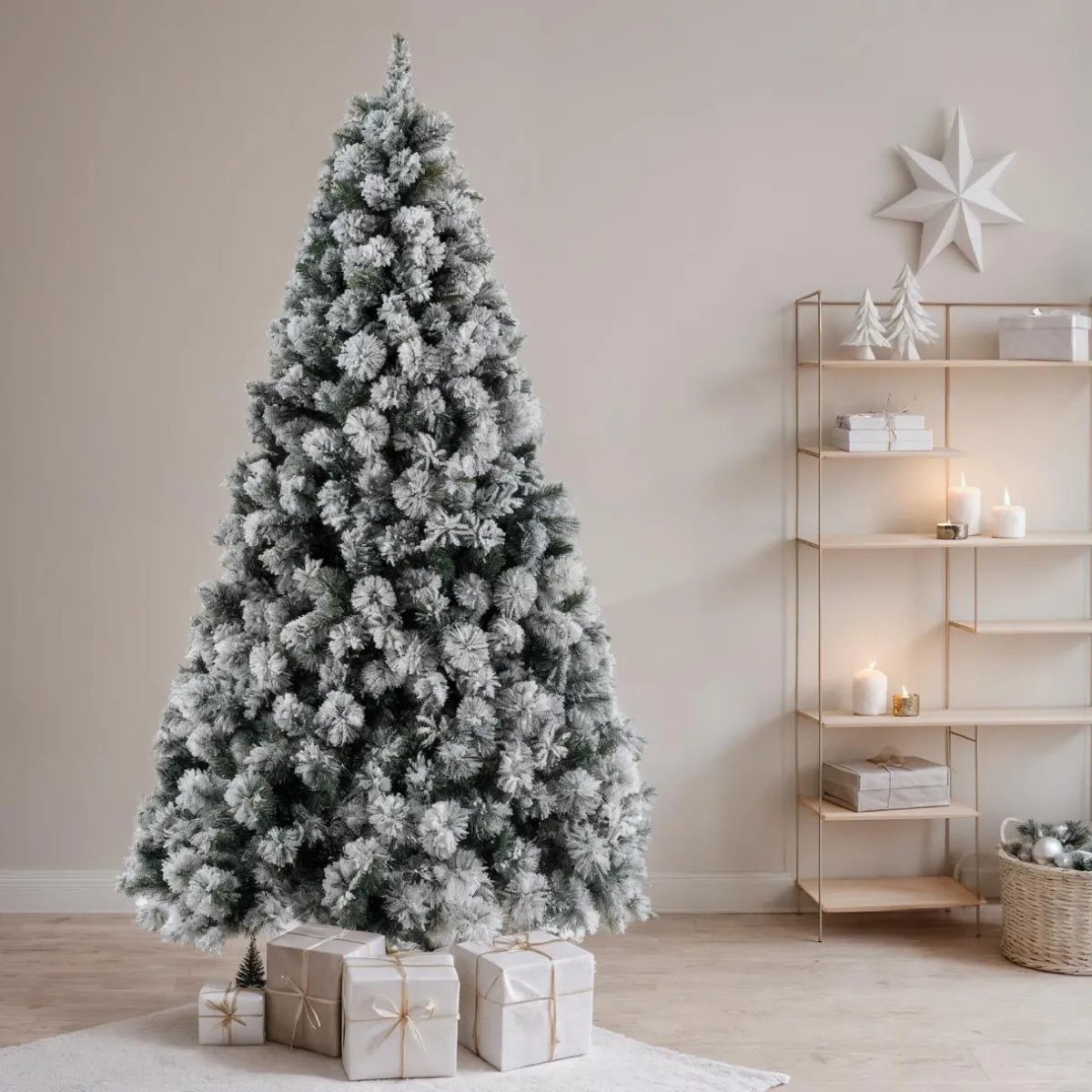 EMINZA Sapin artificiel de Noël (H150 cm) Edmonton Vert enneigé Sapin enneigé Clearance