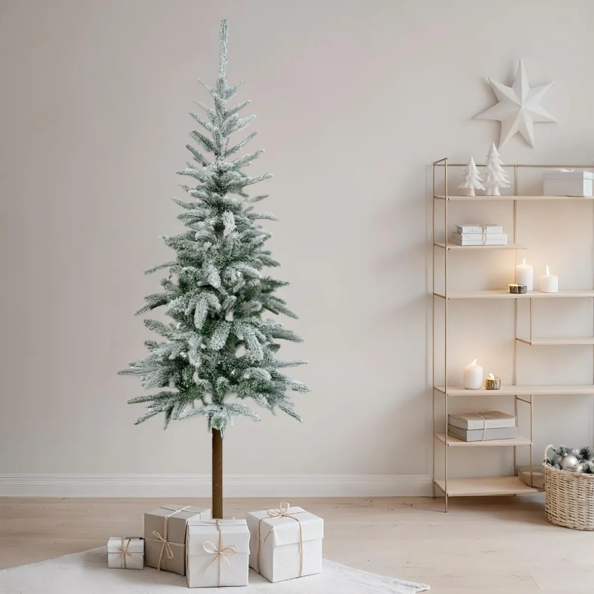EMINZA Sapin artificiel de Noël (H240 cm) Glockner Vert enneigé Sapin enneigé Best